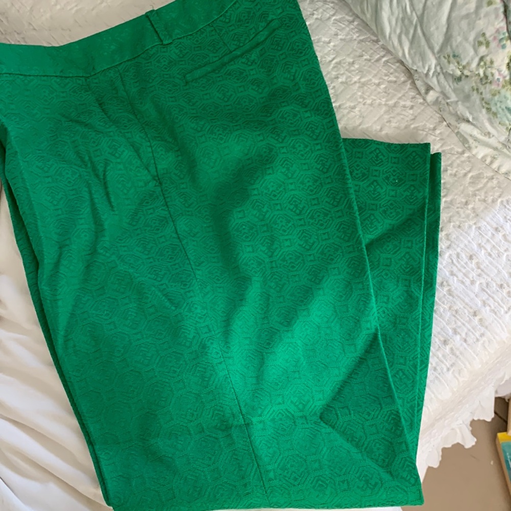 Gorgeous green ankle pants brocade